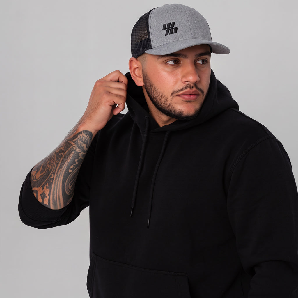 Casquette Western Motors TRUCKER grise et noire