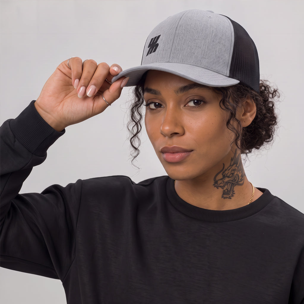 Casquette Western Motors TRUCKER grise et noire
